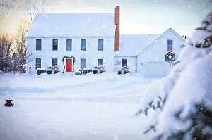 snowy house
