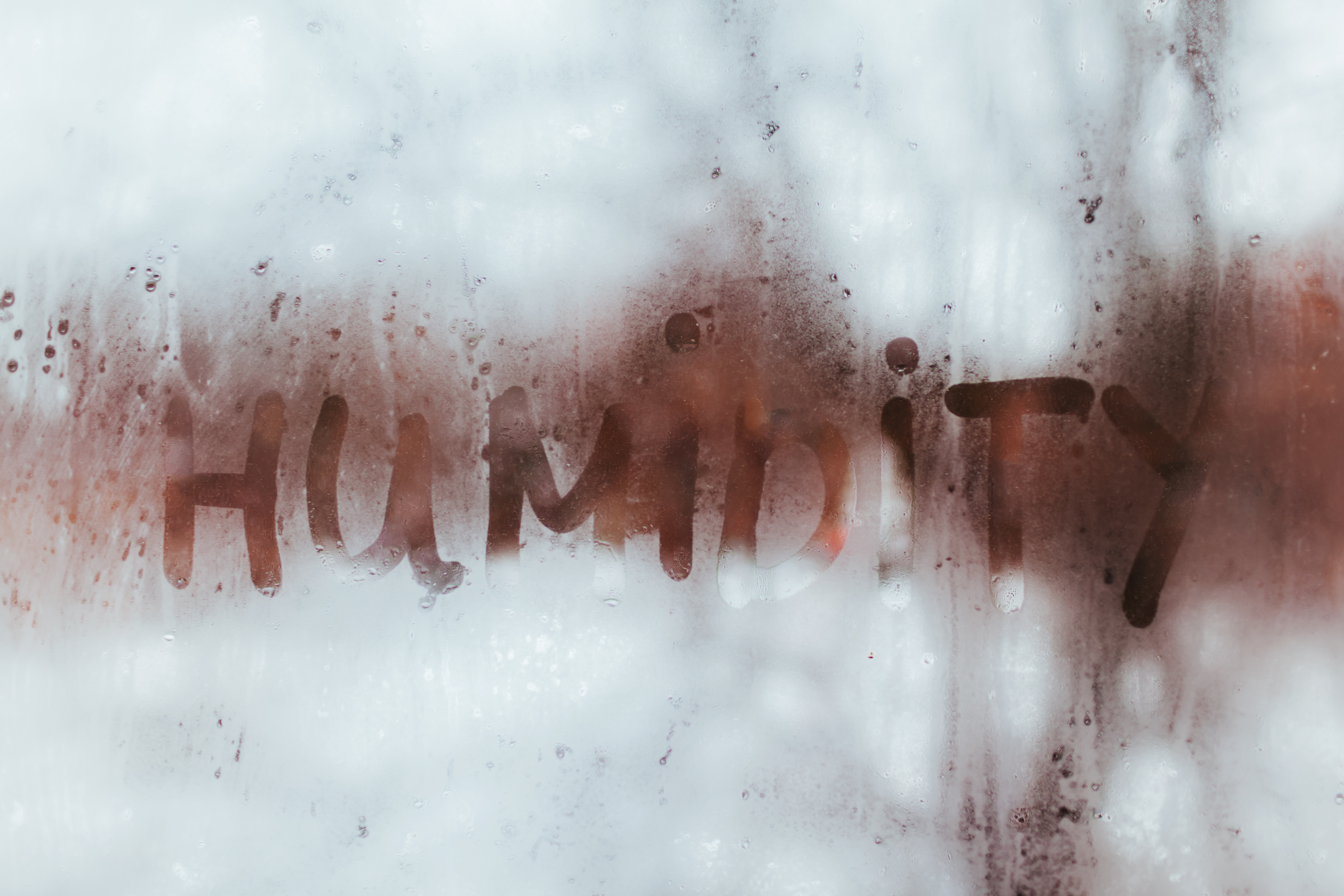 Humidity spelled out on home window